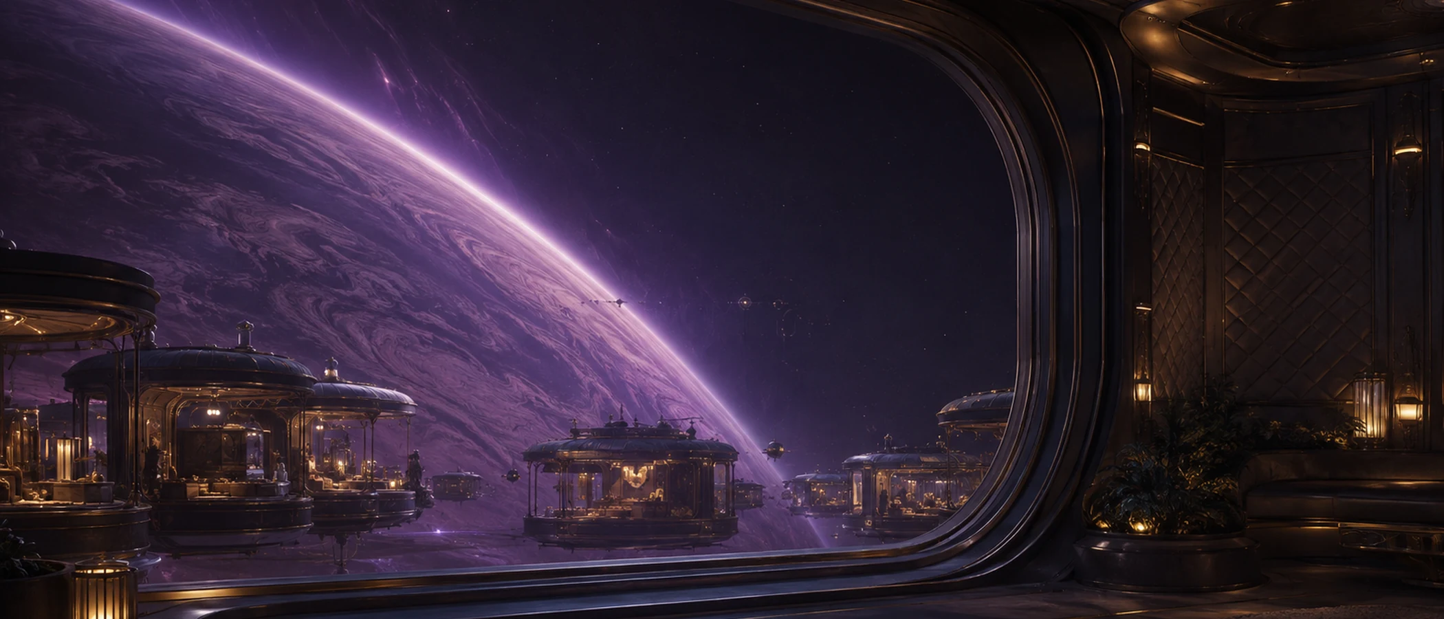 Violetter Orbitalbasar · 21:9